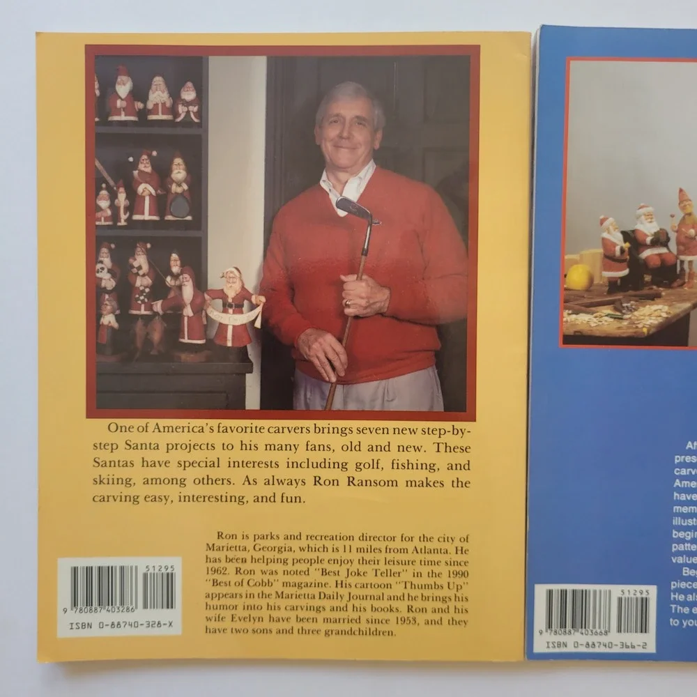 Santa Woodcarving Books Ron Ransom Tom Wolfe Traditional Lot of 2